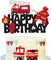 Premium Firefighter Birthday Cake Topper - Vibrant Fireman-Themed Glitter Cardstock Party Decoration, Perfect Centerpiece